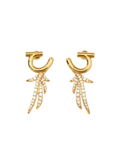 Ferragamo Embellished Earrings In Gold