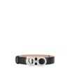 Ferragamo Embellished Gancini Belt In Black