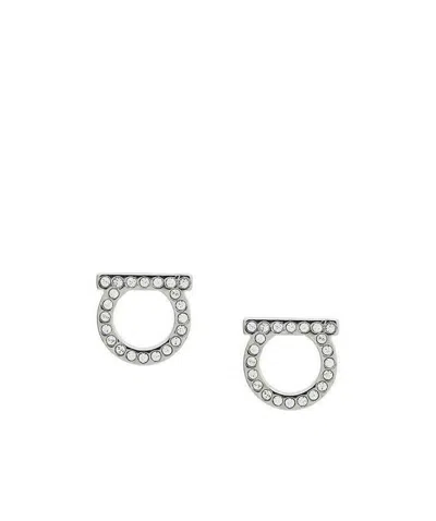 FERRAGAMO SALVATORE FERRAGAMO GANCINI EMBELLISHED LARGE EARRINGS