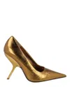 Ferragamo Embossed Floral Eva Pumps In Gold