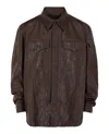 Ferragamo Embossed Gancini Leather Shirt Jacket