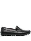 Ferragamo Embossed-gancini Loafers In Black