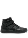 Ferragamo Embossed Hi-top Sneakers In Schwarz