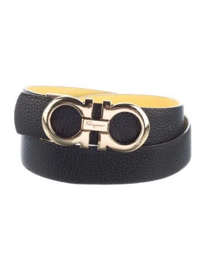 Pre-owned Ferragamo Embossed Leather Belt Kit In Multi