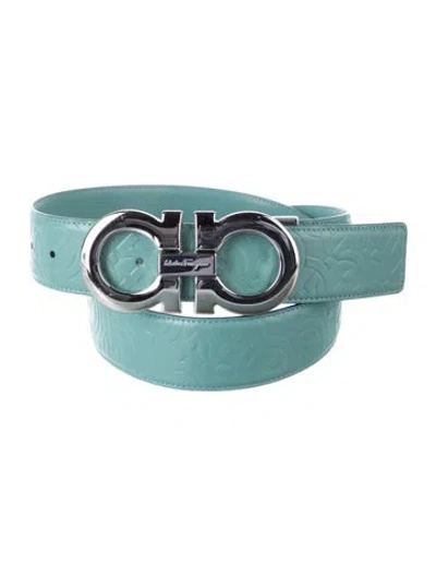 Pre-owned Ferragamo Embossed Leather Belt In Multi