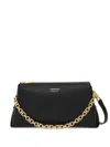 Ferragamo Embossed Logo Chain Strap Mini Bag In Black