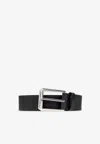 Ferragamo Embossed Logo Leather Belt In Black