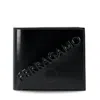 Ferragamo Embossed Logo Leather Wallet In Black