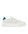 Ferragamo Round Toe Sneakers With Contrasting Heel Tab In White