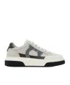 Ferragamo Leather Cassina Sneakers Multicolor Sole Contrasting In White