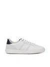 Ferragamo White Low Top Signature Sneakers In Blue
