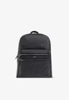 Ferragamo Embossed Monogram Backpack In Gray