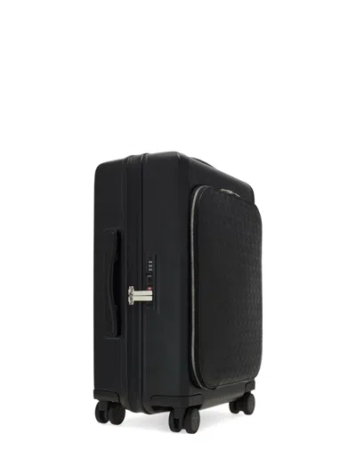 Ferragamo Embossed Monogram Hand Luggage In Black