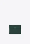 Ferragamo Embossed Monogram Leather Cardholder In Green
