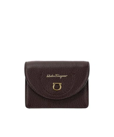 Ferragamo Embossed Wallet In Black