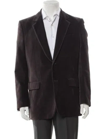 Pre-owned Ferragamo Embroidered Accent Blazer In Black