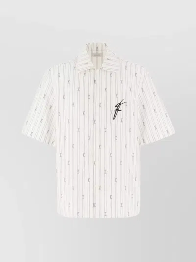 Ferragamo Embroidered Cotton Poplin Shirt