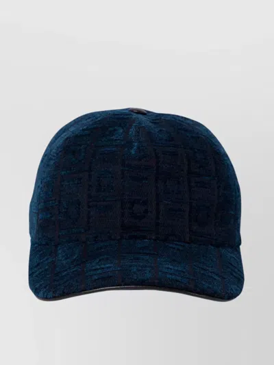 Ferragamo Velvet Logo Baseball Cap In Blue
