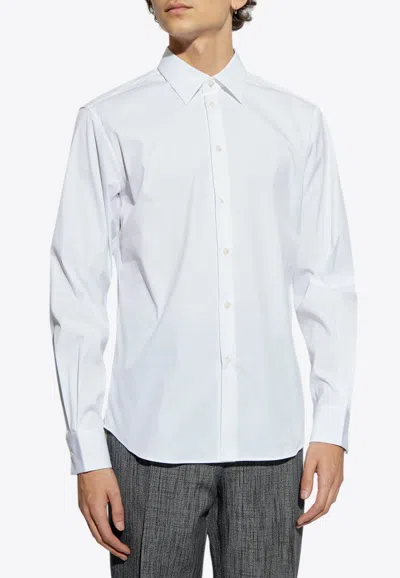 Ferragamo Embroidered Long-sleeved Shirt In White