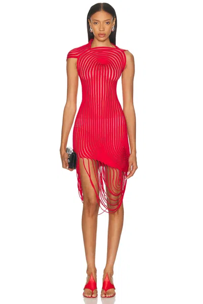 Ferragamo Embroidered Mini Dress In Red