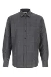 Ferragamo Embroidered Oxford Shirt In Gray