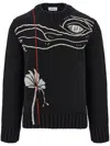 Ferragamo Embroidery Round-neck Sweater In Black