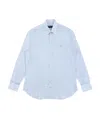 Ferragamo Embroidered Shirt With Logo In Blue