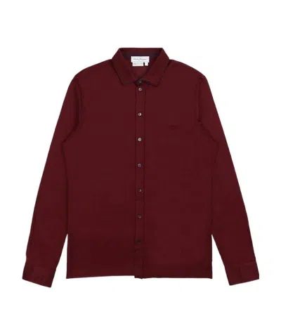 Ferragamo Embroidered Shirt With Logo In Brown
