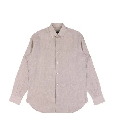 Ferragamo Embroidered Shirt With Logo In Nude