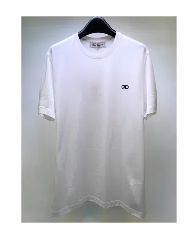 Ferragamo Embroidered Short-sleeved T-shirt In Gray