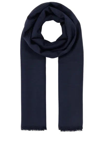 Ferragamo Embroidered Silk Blend Foulard In Black