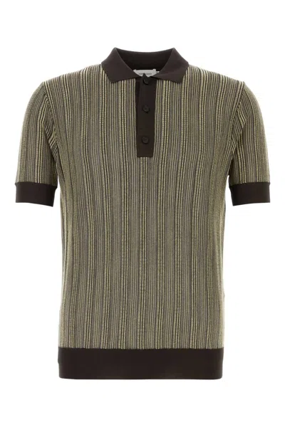 Ferragamo Embroidered Stretch Polo Shirt In Viscose Blend In Green