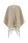 Ferragamo Embroidered Pattern Wool Cape