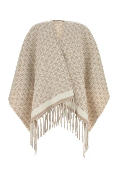 FERRAGAMO EMBROIDERED WOOL REVERSIBLE CAPE