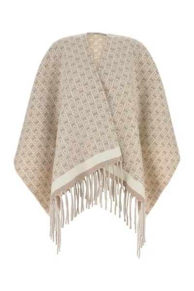 FERRAGAMO EMBROIDERED WOOL REVERSIBLE CAPE