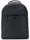 Ferragamo Textured Backpack Adjustable Straps In Black