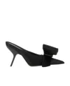 Ferragamo Black Satin Emii 85 Mules In Black