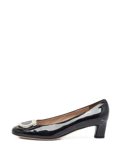 Pre-owned Ferragamo Ena Buckle Pumps In Black