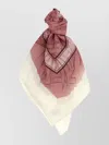 Ferragamo Engraved Floral Lightweight Rectangular Scarf In Pink
