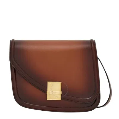 Ferragamo Engraved Logo Crossbody Bag In Brown