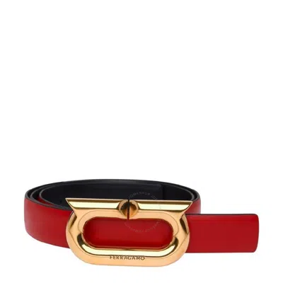 Ferragamo Engraved Logo Reversible Belt In Red
