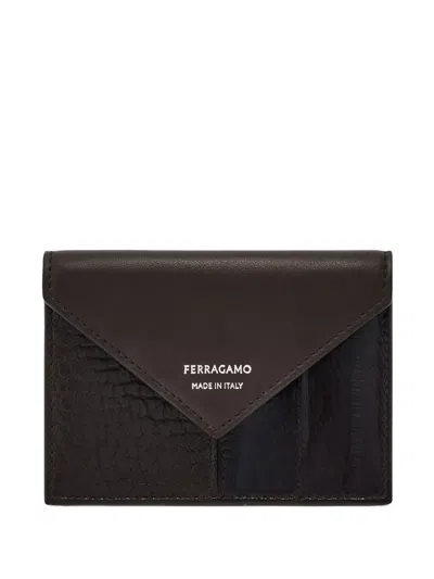 Ferragamo Envelope Style Card Holder In Brown