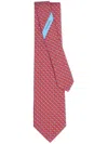 Ferragamo Equestrian Print Silk Tie In Red