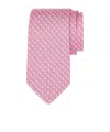 Ferragamo Equestrian Printed Tie In Pink