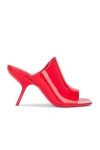 Ferragamo Era Patent Stiletto Mule Sandals In Flame Red
