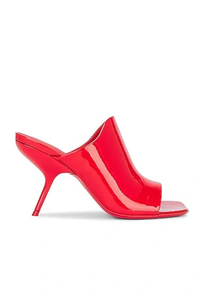 Ferragamo Era Patent Stiletto Mule Sandals In Red