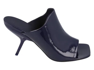Pre-owned Ferragamo Era Patent Leather Mules (women's) Sneakers In Blue