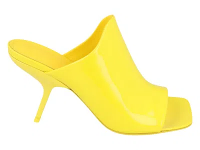 Pre-owned Ferragamo Era Patent Leather Mules (women's) Sneakers In Yellow