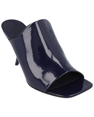 Ferragamo Era Patent Leather Wide Width Mule In Blue