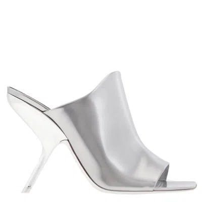 Ferragamo Era X5 Leather Open-toe Sandals In Silver